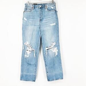 Blank NYC The Baxter Ribcage Straight Leg Jeans Distressed Button Fly NWT